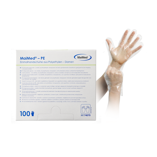 MaiMed-PE disposable gloves made of PE, non-sterile, 100 pieces/box