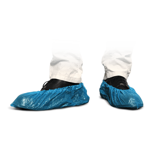 MaiMed-Cover PE shoe covers Disposable shoe covers made of PE, blue, 100 pieces/pack. | Pack (100 pieces)
