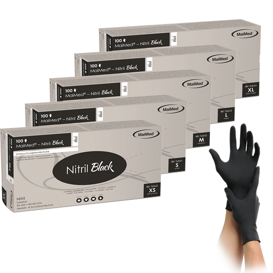 MaiMed-Nitrile Black black, non-sterile powder-free, latex-free gloves 100 pieces/box