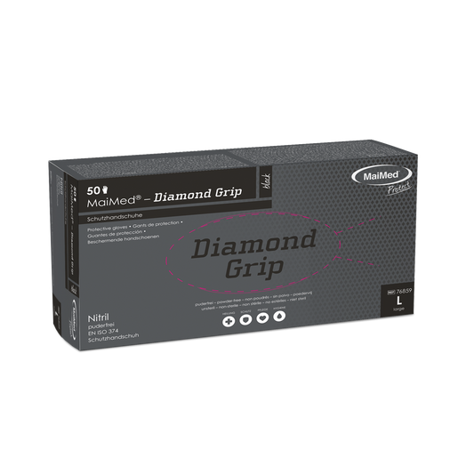 MaiMed-Diamond Grip black, non-sterile, pf latex-free nitrile glove