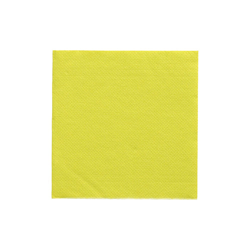 Die PAPSTAR Servietten 1/4-Falz, 24x24 cm limonengrün aus der "DAILY Collection" von PAPSTAR GmbH (20 Stück) liegt für stilvolle Tischdekoration im Foto quadratisch auf weißem Hintergrund und zeigt seine strukturierte, frische Farbe.