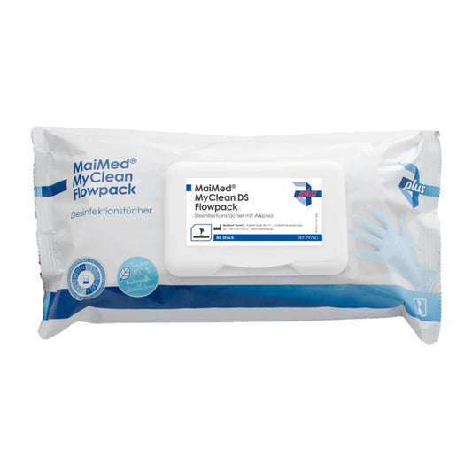 MaiMed MyClean DS Flowpack, 80 sheets 20x20 cm, soaked wipes | Pack (80 pieces)