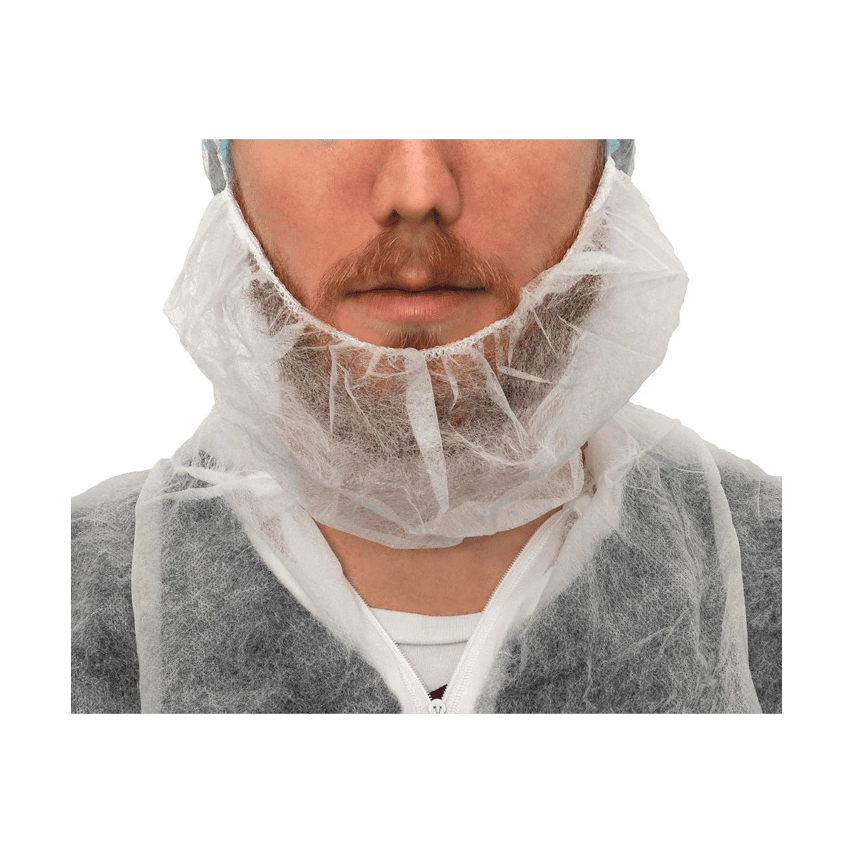 MaiMed-Beard, beard protection made of white fleece, with latex-free elastic band, 100 pieces/pack | Pack (100 pieces)