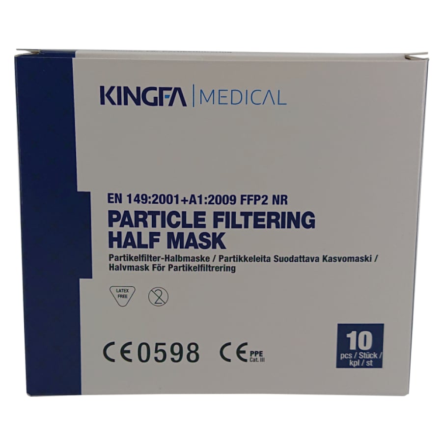 FFP2 respiratory mask, white, 10 pieces. / Box without valve, ear loops | Box (10 pieces)