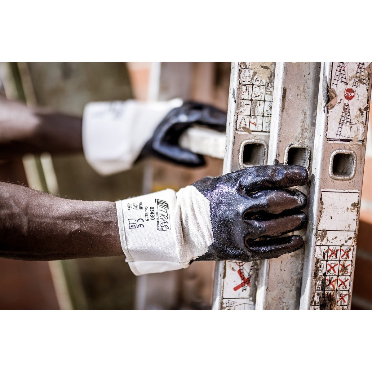 NITRAS nitrile gloves, natural color / blue