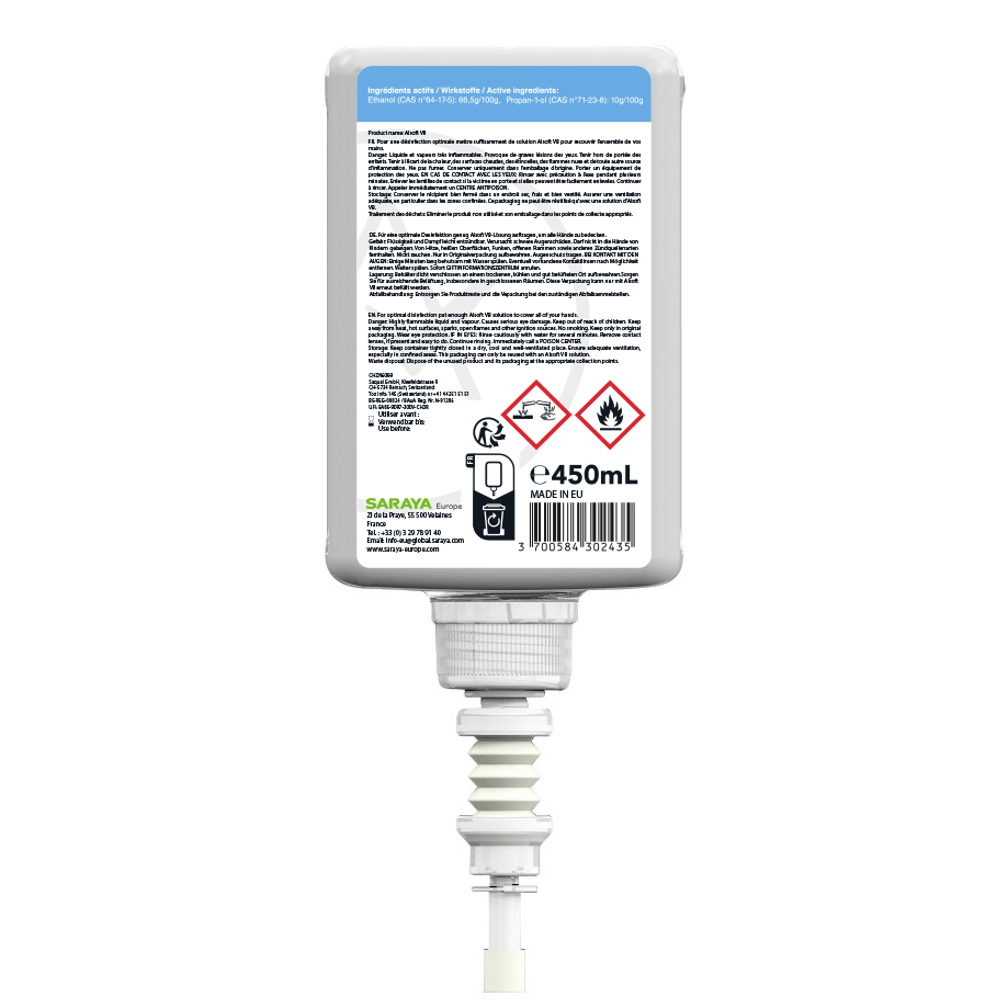Saraya Alsoft VB hand disinfection