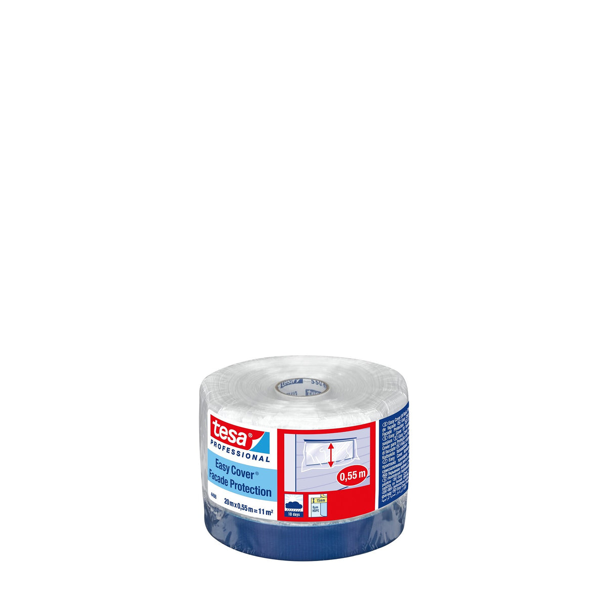 tesa Professional 4498 Easy Cover UV Gewebe Basic Gewebe-Putzband, ultramarin blau 20 m x 550 mm