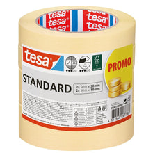 tesa Standard Painter's Tape, 50 m x 19 mm + 50 m x 30 mm