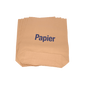 A stack of brown paper bags from EMIL DEISS KG DEISS 7004 (70x95+20 cm, 70 g/m², 2-ply bundle, 25 pieces) with the blue lettering "Paper" on the front, ideal for industrial use or as environmentally friendly garbage bags in waste systems.
