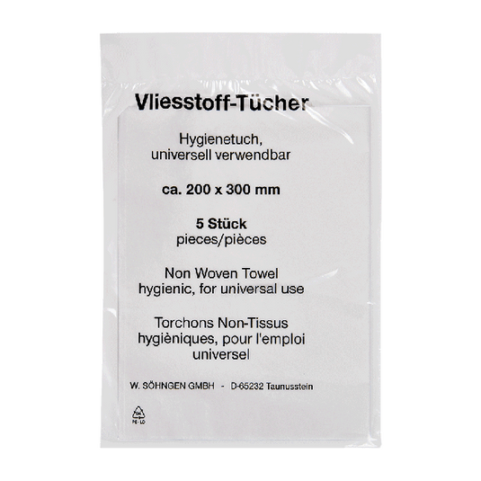 Nonwoven wipes, 200 x 300 mm, pack of 5