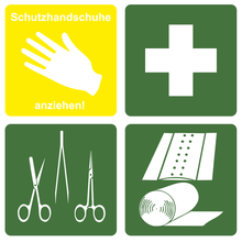 First Aid Pictogram Set of 4 Designs, 70 x 70 mm