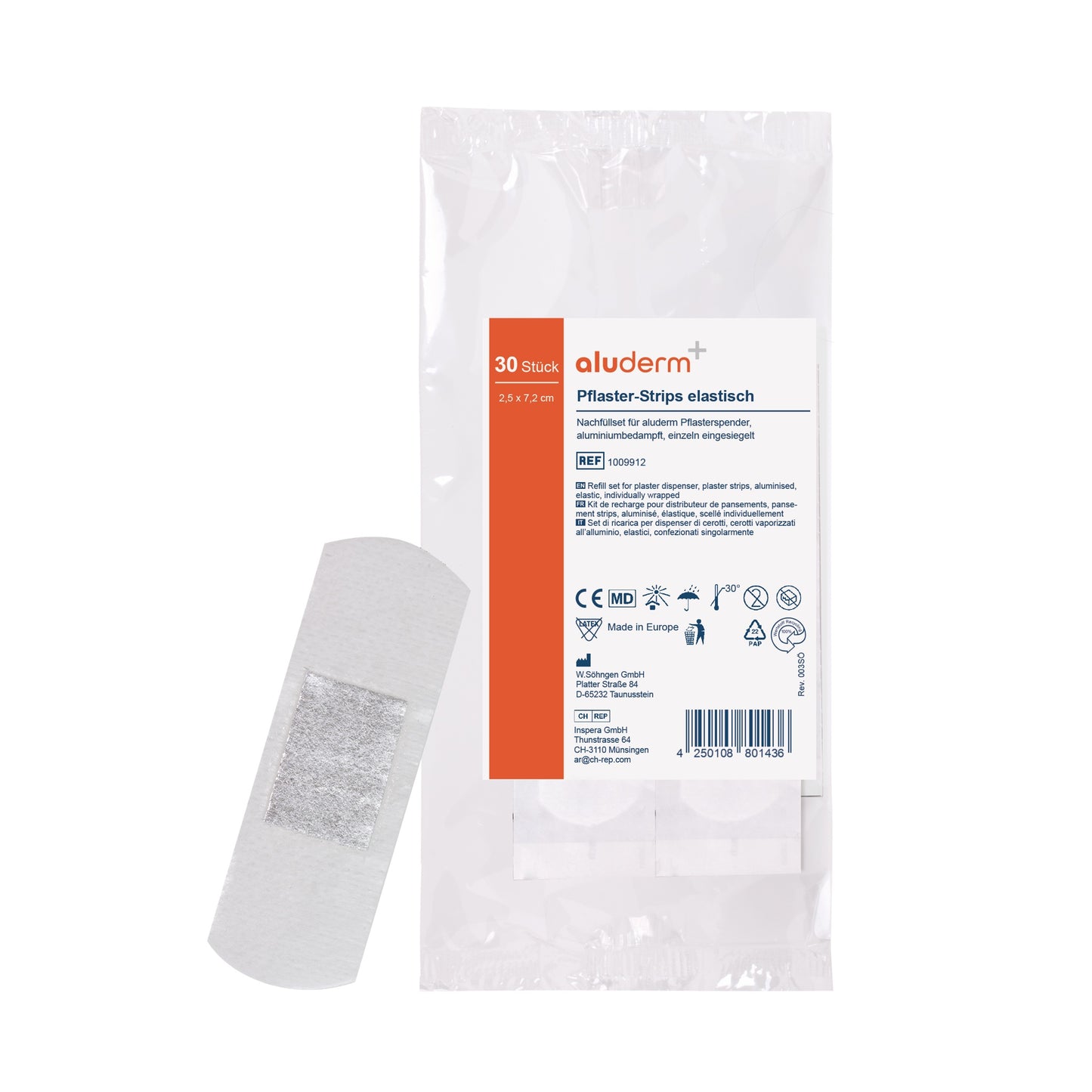 aluderm®-aluplast Nachfüllset Spender 7,2 x 2,5 cm 30 Stück