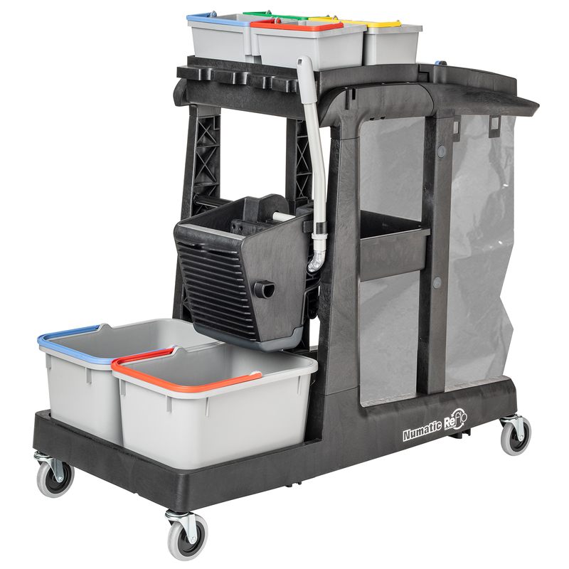 Numatic cleaning trolley EcoMatic EM3 A incl. universal press set SRK16 and 4 x 5 liter buckets | Pack (1 piece)