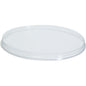 Pictured is a clear, flat lid for 127724 from Duni GmbH made of transparent PS on a white background. The lid has a slightly raised edge and is suitable for 127724 containers. Package: 100 pieces.