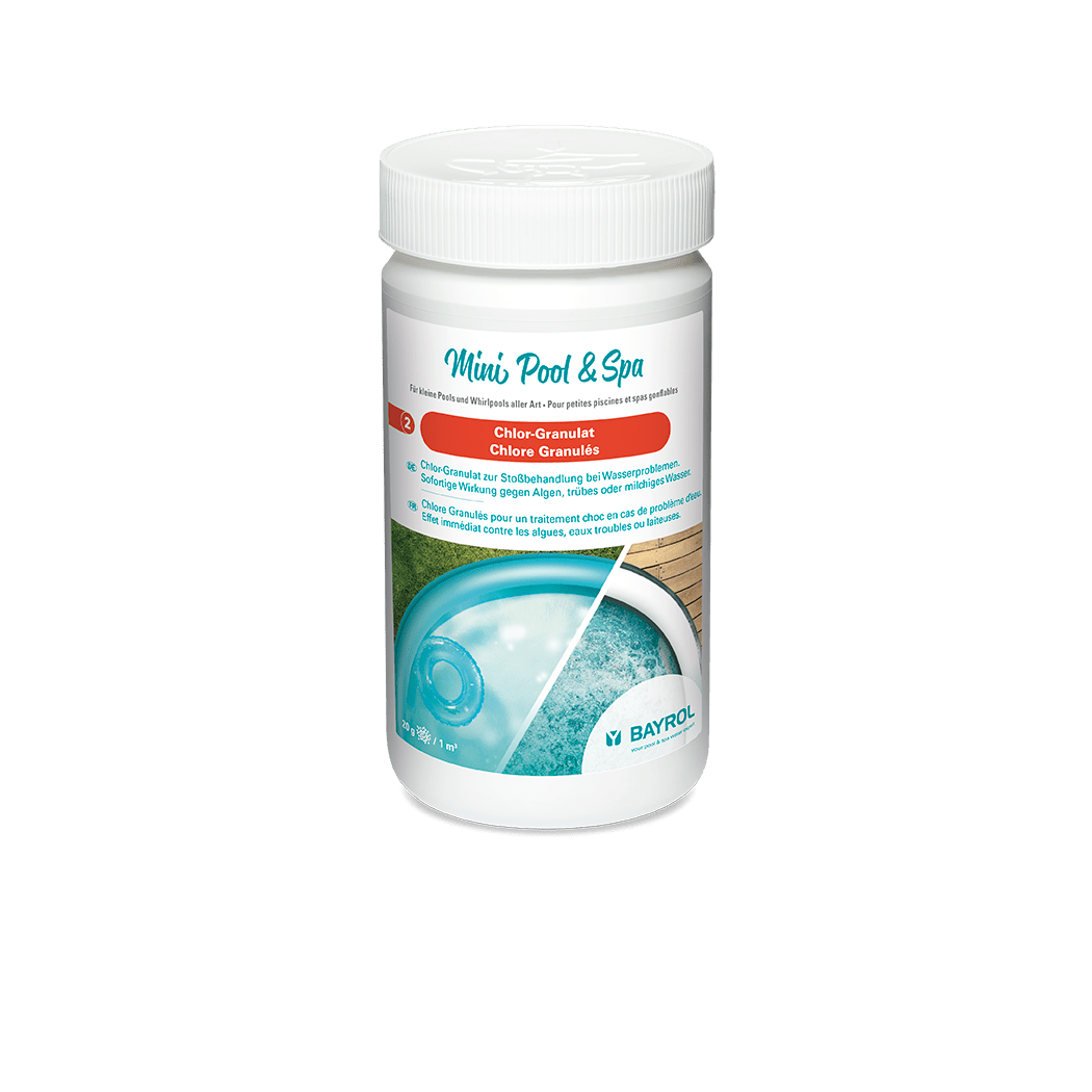 BAYROL Mini Pool & Spa Chlor-Granules 1 kg for shock treatment in case of water problems | Can (1 kg) 