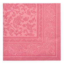 Die PAPSTAR 20 Servietten "ROYAL Collection" (1/4-Falz, 40x40 cm) der PAPSTAR GmbH präsentieren sich im rosa Karo-Design mit geprägter Paisley- und Blumenbordüre - perfekt für eine stilvolle Tischdekoration in Premium-Qualität.