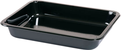 The CPET Tray 1 Black CPET from Duni GmbH is a rectangular, black tray with rounded corners and a raised edge - perfect for the catering industry and depicted on a white background.