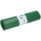 A roll of DEISS 12003 green trash bags (700x1100x0.06 mm, 25 bags) from EMIL DEISS KG (GmbH + Co.), with a white-blue label containing information on professional waste disposal.