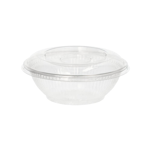 The Starpak 50 dome lid, R-PET round Ø 15.5 cm · 2.5 cm clear | shrink wrap (50 pieces) is a clear, round lid made of recycled PET – an eco-friendly and sustainable packaging solution.