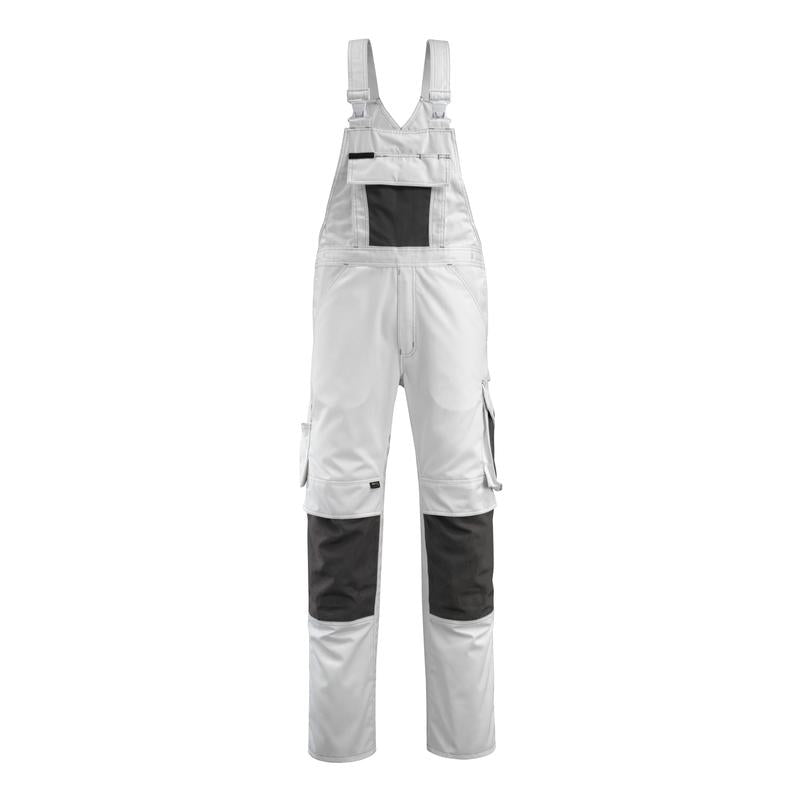 MASCOT® Augsburg dungarees, white/dark anthracite