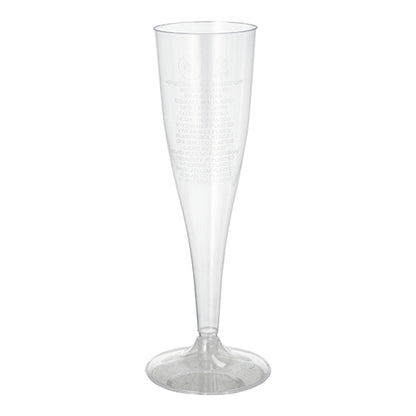 The Starpak 10 stem glasses for champagne, crystal clear and one-piece (0.1l, Ø 4.8 cm, 19.9 cm), placed upright against a white background, add a touch of elegant glass culture to any celebration.