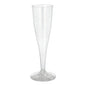 The Starpak 10 stem glasses for champagne, crystal clear and one-piece (0.1l, Ø 4.8 cm, 19.9 cm), placed upright against a white background, add a touch of elegant glass culture to any celebration.