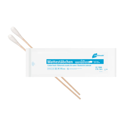 Cotton swabs, sterile packed, length: 15 cm