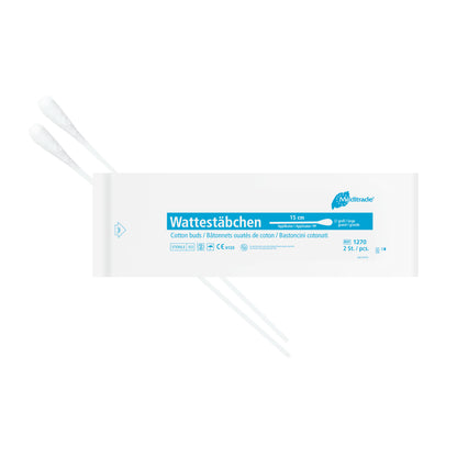Cotton swabs, sterile packed, length: 15 cm