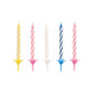 PAPSTAR Birthday candles, 6 cm, color assorted with holder (24 pieces) from PAPSTAR GmbH stand upright against a white background.