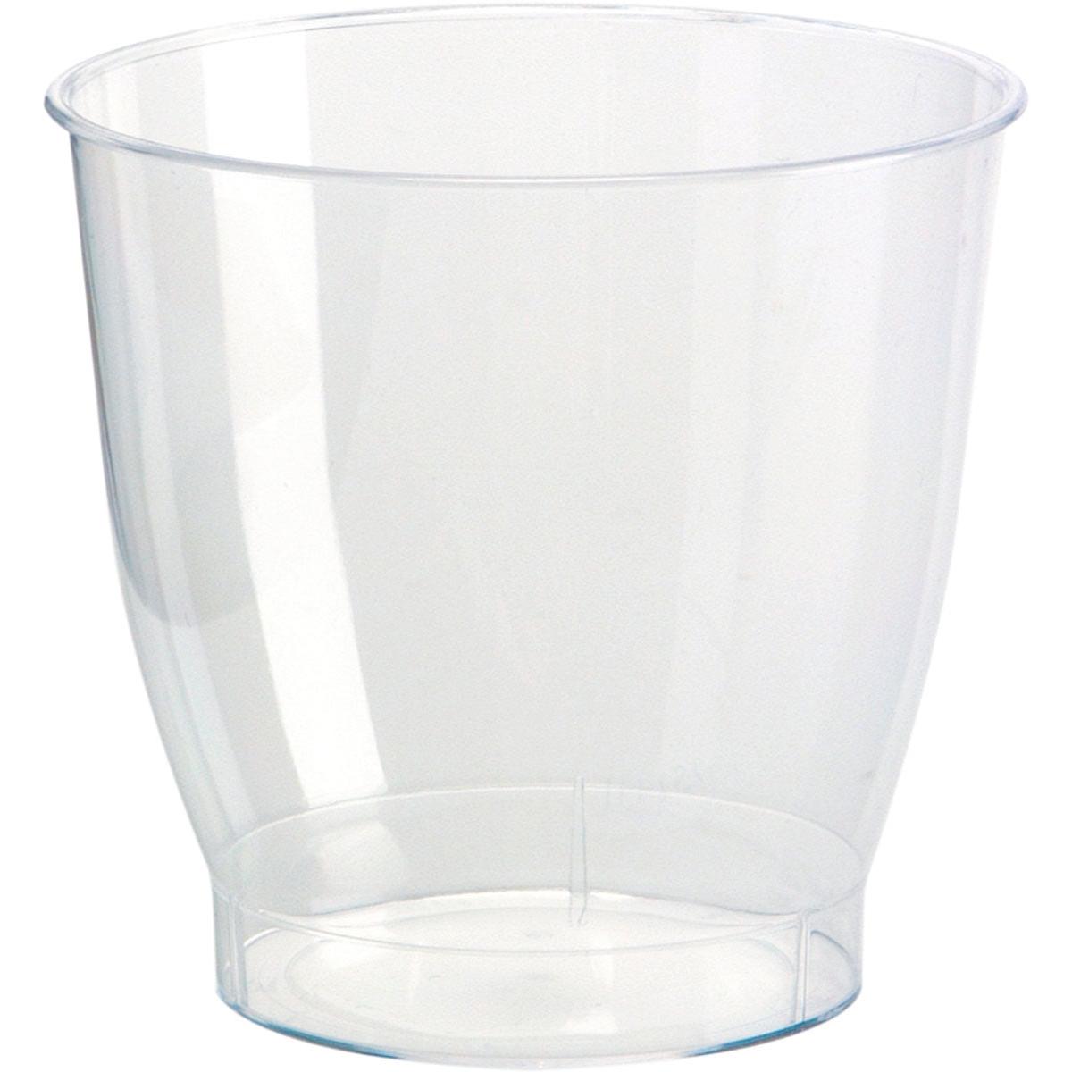 The Duni GmbH dessert bowl Crystallo Transparent PS (20 cm) has a stylish design with a flared rim and thick base - ideal for desserts. Delivered in packs of 40 pieces, perfect for elegant serving.