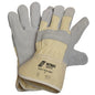 NITRAS SPLIT STAR 1, cow split leather gloves, natural color / gray, EN 388 cotton | Pack (12 pairs)