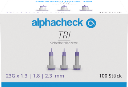 Alphacheck TRI safety lancets 23G | Pack (100 pieces)
