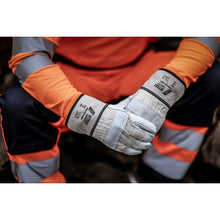 NITRAS ZEUS, full-grain cowhide gloves, natural color / gray