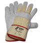 NITRAS MERKUR, full-grain cowhide gloves, natural color / gray, EN 388 cotton | Pack (12 pairs)