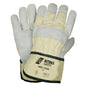 NITRAS PLUTO, full-grain cowhide gloves, natural color / gray, EN 388 cotton | Pack (12 pairs)