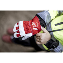 NITRAS leather gloves for children, red / gray