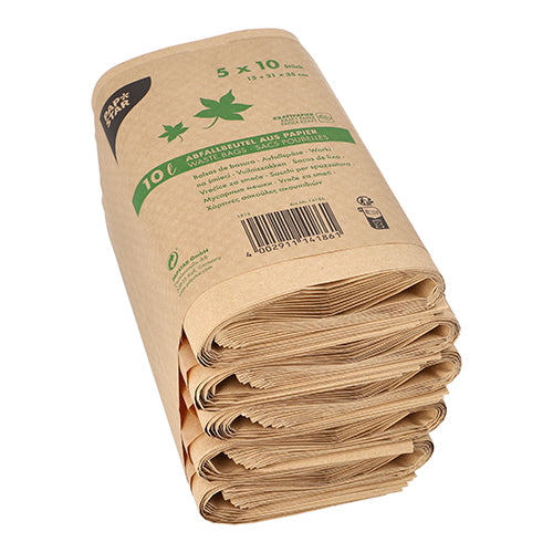 Papstar 50 waste bag force paper 10 l 35 cm x 21 cm x 15 cm brown | Ba ...