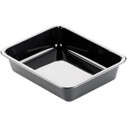 The CPET Tray 1 Black CPET from Duni GmbH: rectangular, slightly rounded corners, shiny - optimal catering solution, empty on a white background.