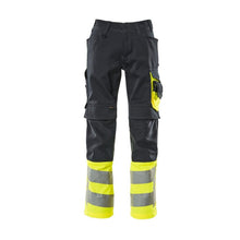MASCOT® Leeds trousers, black blue/hi-vis yellow