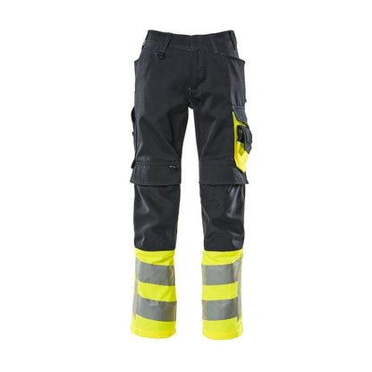 MASCOT® Leeds trousers, black blue/hi-vis yellow