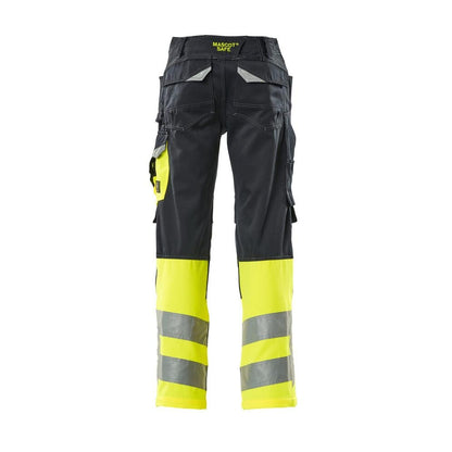 MASCOT® Leeds trousers, black blue/hi-vis yellow