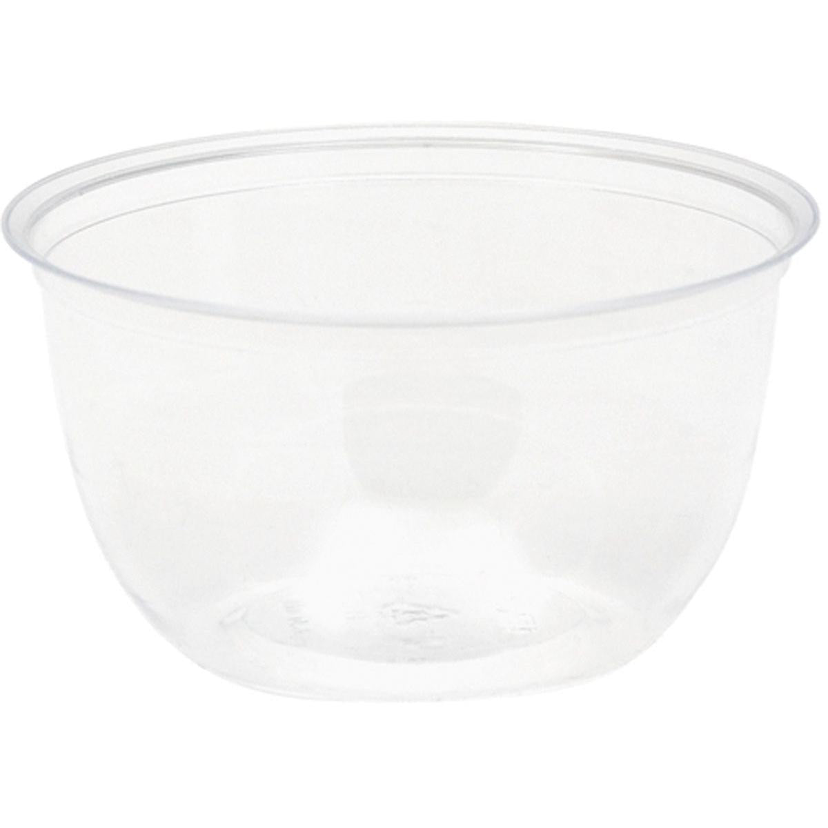 The Duni GmbH dessert bowl Transparent 95x95x50 mm is a clear, round bowl with a wide opening and smooth rim, perfect for serving desserts at parties. The pack contains 50 pieces. Ideal for sweets and events.