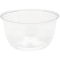 The Duni GmbH dessert bowl Transparent 95x95x50 mm is a clear, round bowl with a wide opening and smooth rim, perfect for serving desserts at parties. The pack contains 50 pieces. Ideal for sweets and events.
