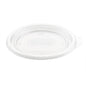 The Duni GmbH lid for 159141 / 159142 is a transparent, round polypropylene lid (112x112x6 mm) with a side tab and "FixPack" embossing in the center, depicted on a white background. Package: 50 pieces.