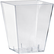 A clear, tall, rectangular storage box named "Square, Large Transparent PS" by Duni GmbH with slightly tapered sides and a flat bottom, depicted empty against a white background.