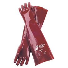 NITRAS PVC gloves, red, EN 388 cotton jersey | Pack (12 pairs)