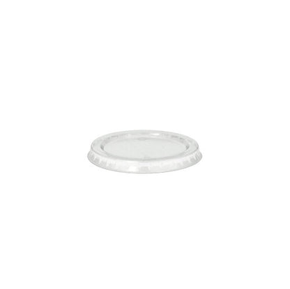The Starpak 100 lid is a transparent, round PS plastic lid (Ø 6.7 cm, height 1 cm) on a plain white background. It is designed for disposable cups or containers, features a slightly raised edge, and is delivered in a pack of 100 pieces.