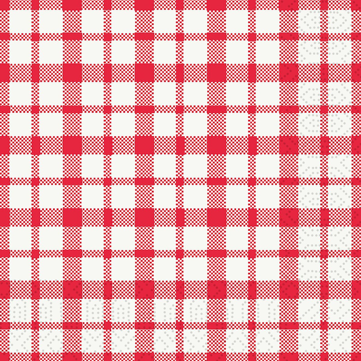 The Duni GmbH Zellt.Serv.33x33 3lg 1/4 Giovanni napkins are red-white checkered, 3-ply for long durability, 33x33cm in size and come in a pack of 250 high-quality napkins.