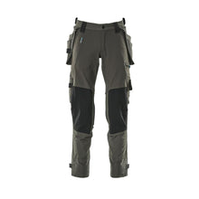 Trousers with hanging pockets, stretch trousers, dark anthracite