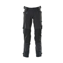 Pants with knee pockets made of Dyneema, stretch pants, black-blue